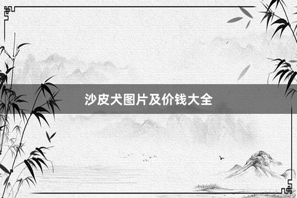 沙皮犬图片及价钱大全