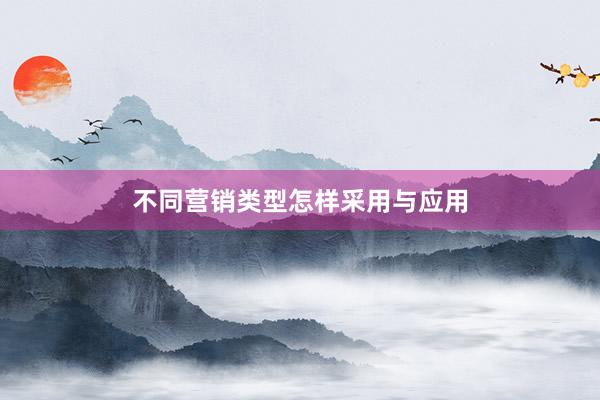 不同营销类型怎样采用与应用